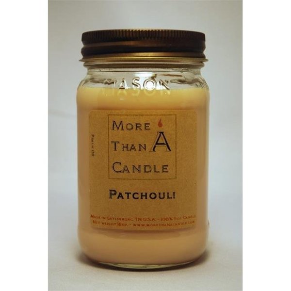 More Than A Candle More Than A Candle PAT16M 16 oz Mason Jar Soy Candle; Patchouli PAT16M